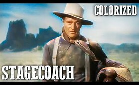 Stagecoach | COLORIZED Classic Western | John Wayne | Full Movie English | Free Westerns